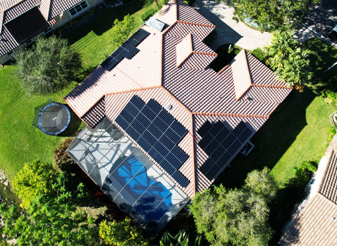 Aerial View of Residential Roof Solar Installation by Home & Energy Solutions of Florida – Sustainable Energy in Florida Aerial View of Residential Roof Solar Installation by Home & Energy Solutions of Florida – Sustainable Energy in Florida